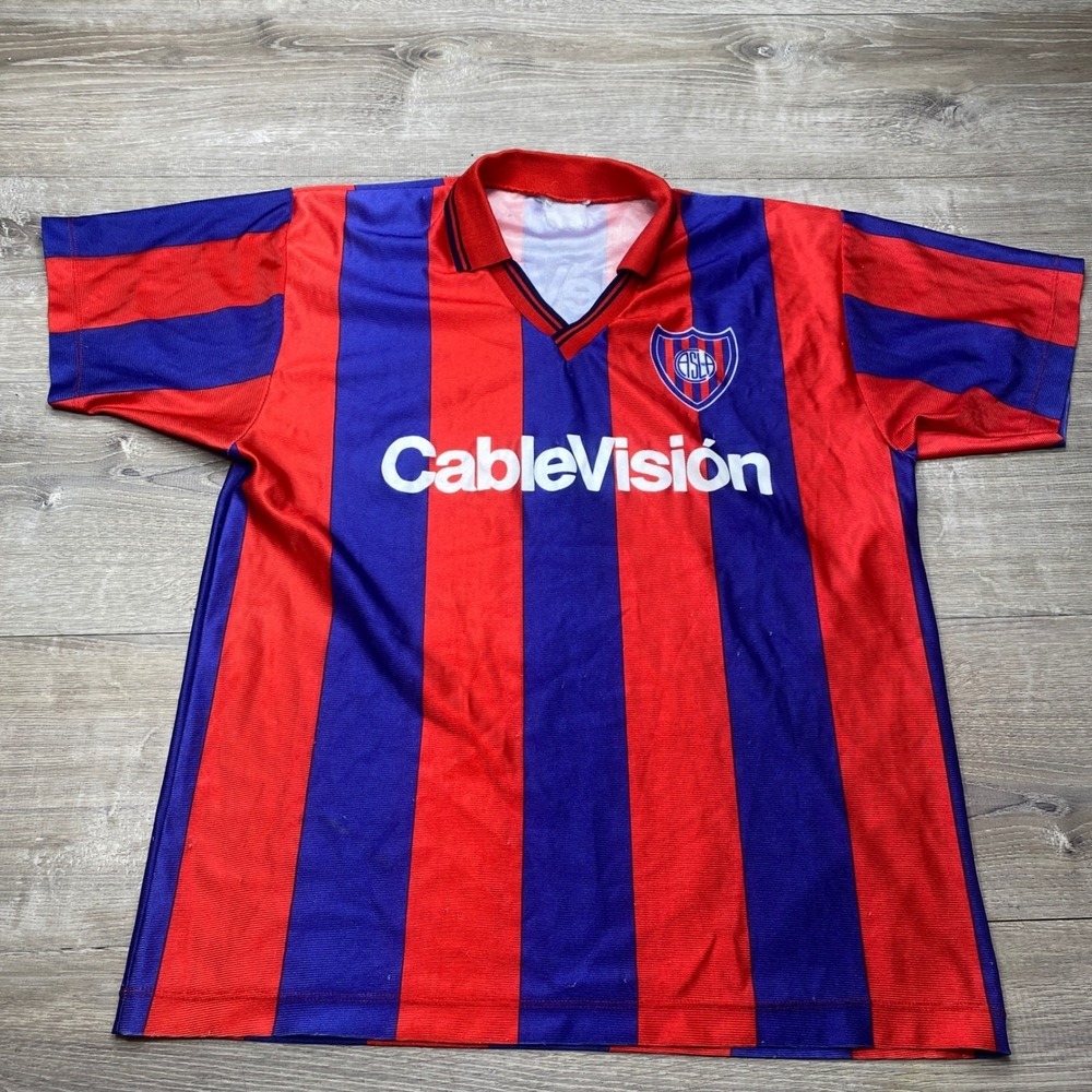 Vintage San Lorenzo Soccer Jersey Mens XL Cablevision Argentina Futbol